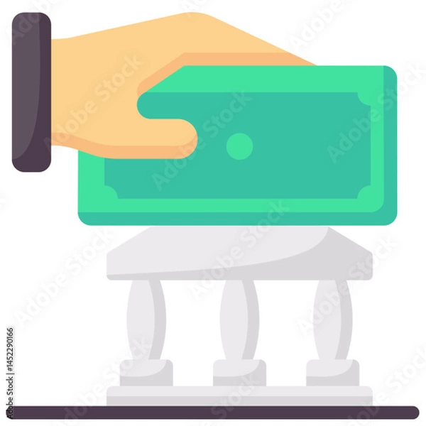 Obraz deposit money vector flat icon