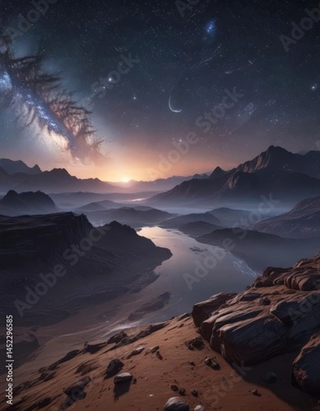 Fototapeta Infinite starry expanse, breathtaking celestial panorama  ,  dark,  stellar