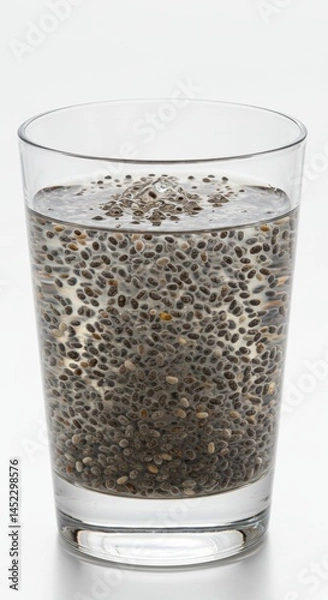 Fototapeta Chia Seeds in a Glass of Water