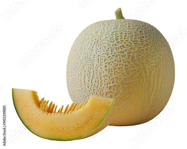 Fototapeta cantaloupe melon isolated on white background