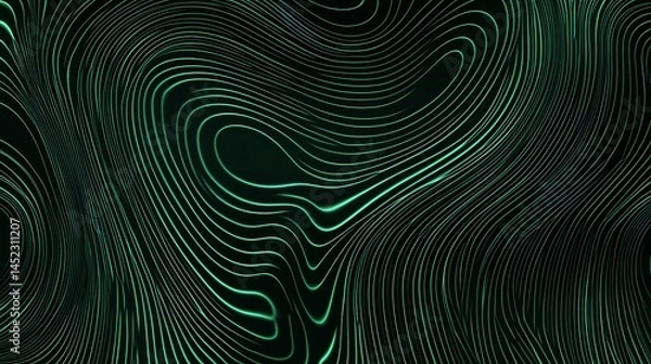 Obraz Dynamic green gradient design featuring soft wave elements in a seamless artistic flow made with Generative AI technology

