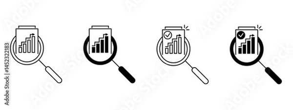 Fototapeta Audit and Data Analysis Icon set. Audit and Data Analysis symbol for web design and mobile app. Audit and Data Analysis line logo. Vector illustration.