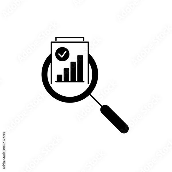 Obraz Audit and Data Analysis Icon. Audit and Data Analysis symbol for web design and mobile app. Audit and Data Analysis line logo. Vector illustration.