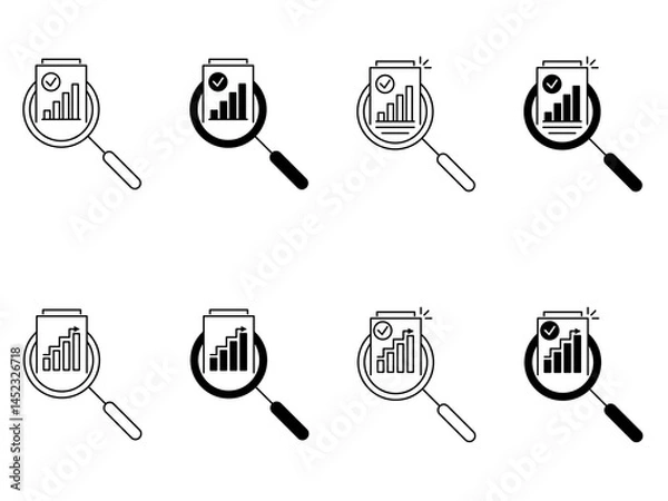Fototapeta Audit and Data Analysis Icon set. Audit and Data Analysis symbol for web design and mobile app. Audit and Data Analysis line logo. Vector illustration.