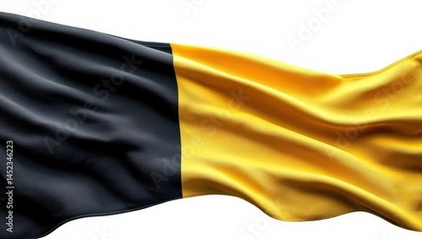 Obraz Waving Black and Yellow Fabric with Smooth Texture