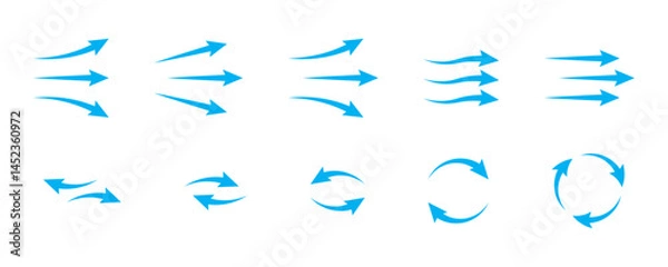 Fototapeta Air flow arrows set