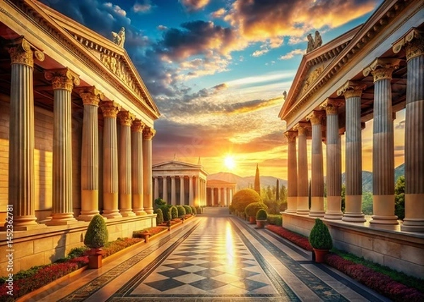 Obraz Panoramic View of Ancient Greek Philosophy:  Aristotle's Legacy in Generative AI