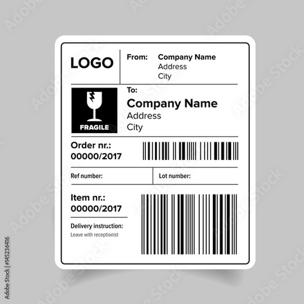 Obraz Shipping label template