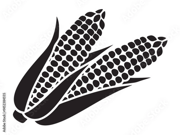 Fototapeta corn silhouette vector illustration on white background