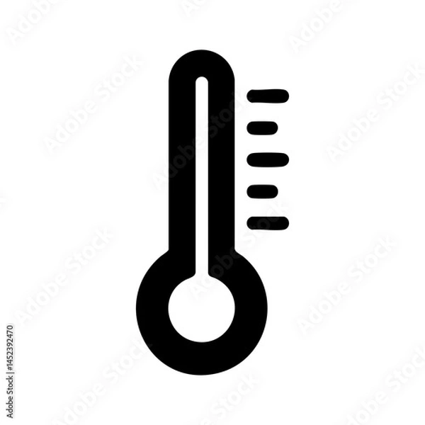 Fototapeta Thermometer icon for body temperature and health tracking