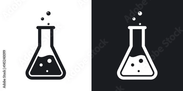 Fototapeta Ikona kolby laboratorium wektor. Wersja dwukolorowa na czarno-białym tle