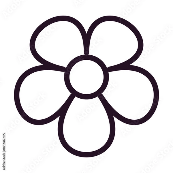 Obraz Vector hand drawn outline flower template