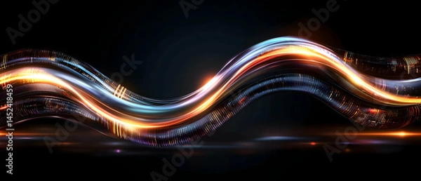 Obraz Abstract flowing waves of light and color