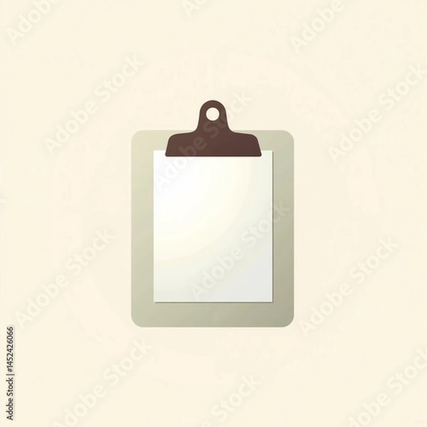 Fototapeta Blank Clipboard Template on Minimalist Background  