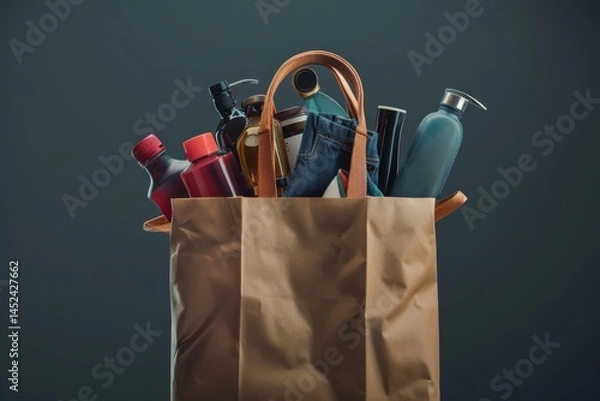 Fototapeta Shopping bag with discounted items