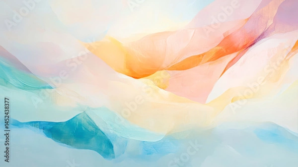 Fototapeta Abstract Gradient Composition With Soft Pastel Colors Creating a Serene Atmosphere