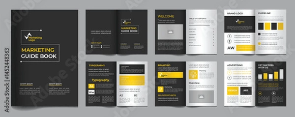 Fototapeta Marketing guidelines brochure and booklet template minimalist design, corporate, business guidelines