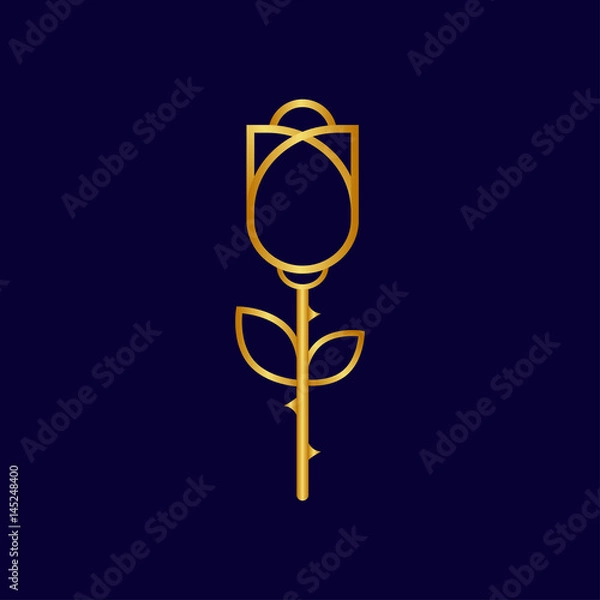 Fototapeta rose line gold