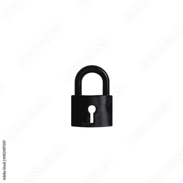 Fototapeta Isolated minimalist padlock representing security and protection in a digital age