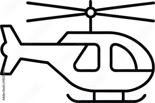 Fototapeta helicopter silhouette vector illustration