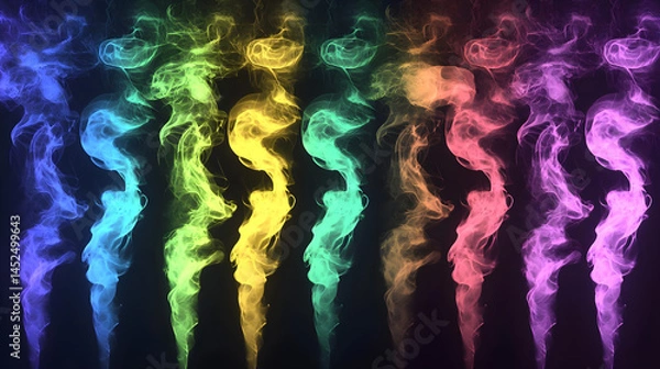 Fototapeta Vibrant Colorful Smoke Waves in a Dark Background for Abstract Design