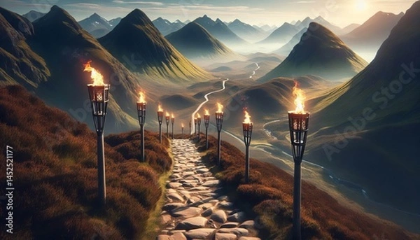 Obraz Highland Resin Torch Walkway Scottish Mountains