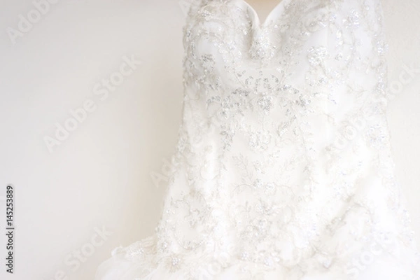 Fototapeta Bridal white wedding dress