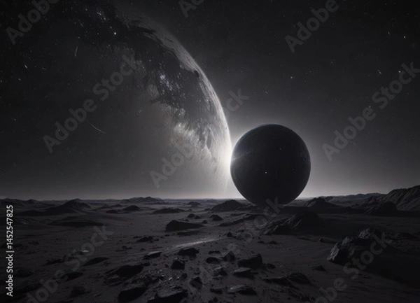 Fototapeta Vast, star-speckled expanse of darkness, celestial bodies glimmer ,  sky,  starfield,  cosmic dust