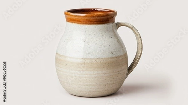 Fototapeta Elegant Ceramic Mug with Rustic Design and Glossy Finish