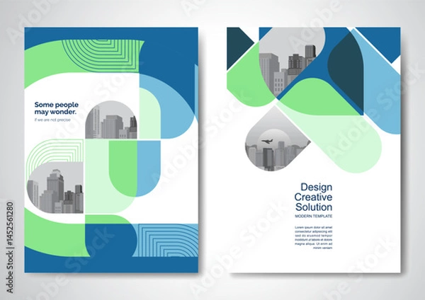 Fototapeta Template vector design for Brochure, AnnualReport, Magazine, Poster, Corporate Presentation, Portfolio, Flyer, infographic, layout modern size A4, Front and back, Easy to use and edit.