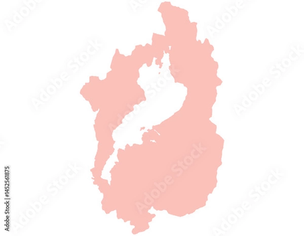 Obraz 滋賀県　地図　ピンク　イラスト