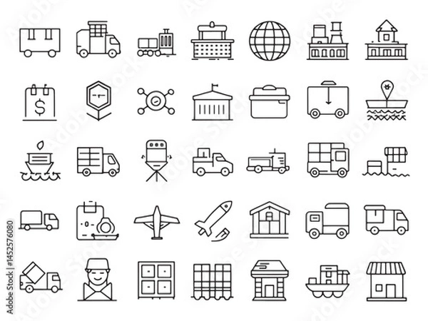 Obraz Logistics and Sup Icon Streamlining Supply Chains.eps