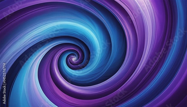 Fototapeta Mesmerizing Abstract Vortex in Blue and Purple Tones – Hypnotic Digital Art Background