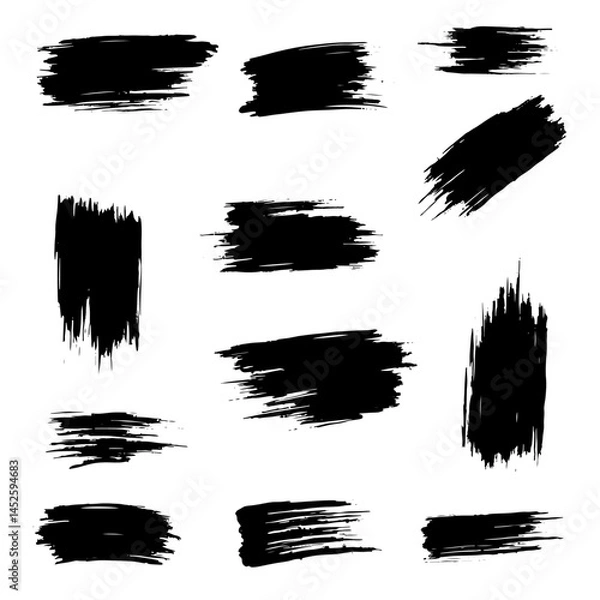 Fototapeta Set of watercolor splashes, set of ink splashes