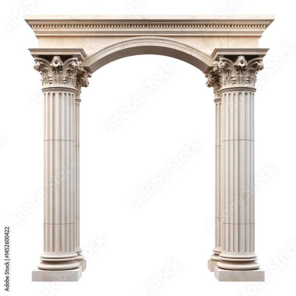 Fototapeta A detailed classical archway with elegant columns. This architectural element evokes a sense of grandeur and history