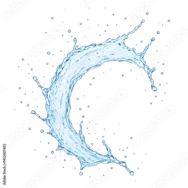 Fototapeta Fresh water splash isolated on  transparent background 
