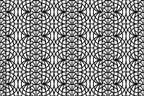 Fototapeta Abstract seamless intricate lace pattern. Black and white repeatable luxury, elegant pattern design.