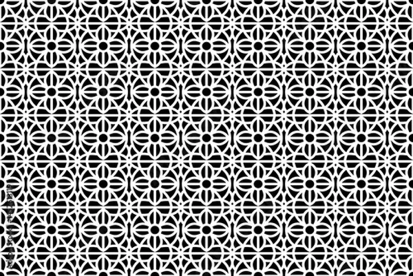 Fototapeta Abstract seamless intricate lace pattern. Black and white repeatable luxury, elegant pattern design.