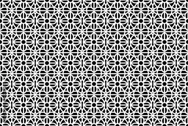 Fototapeta Abstract seamless intricate lace pattern. Black and white repeatable luxury, elegant pattern design.