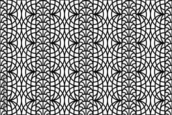 Fototapeta Abstract seamless intricate lace pattern. Black and white repeatable luxury, elegant pattern design.