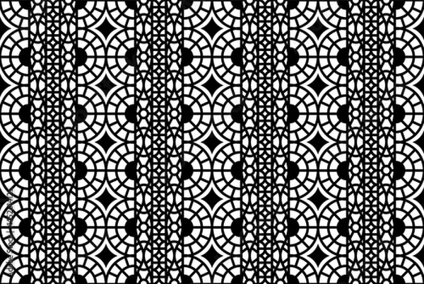 Fototapeta Abstract seamless intricate lace pattern. Black and white repeatable luxury, elegant pattern design.
