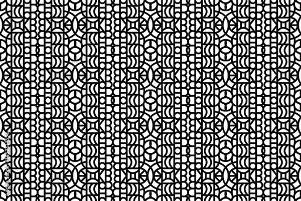 Fototapeta Abstract seamless intricate lace pattern. Black and white repeatable luxury, elegant pattern design.
