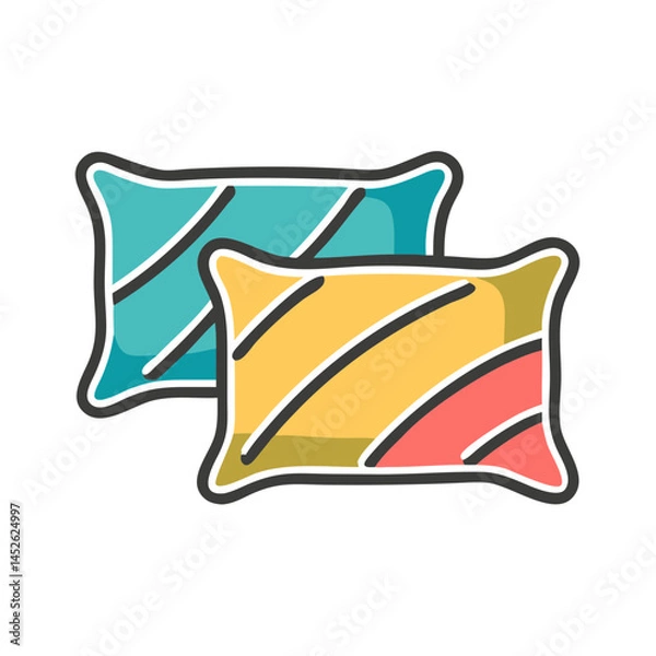 Fototapeta Colorful decorative pillows in a modern style  