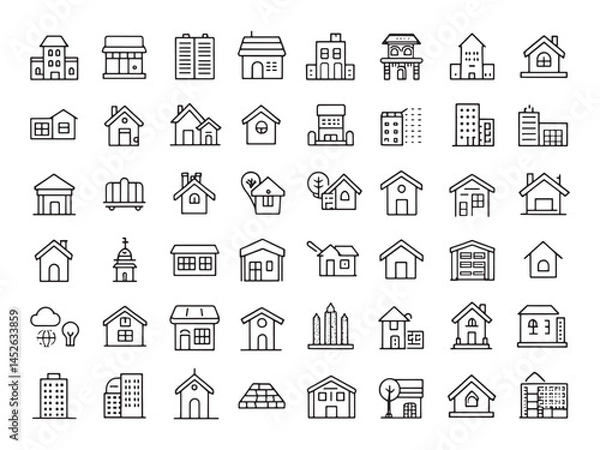 Fototapeta Real Estate Icon Transforms Urban Living Experience.eps