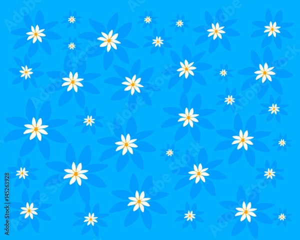 Obraz Blue flowers background filling the frame vector image