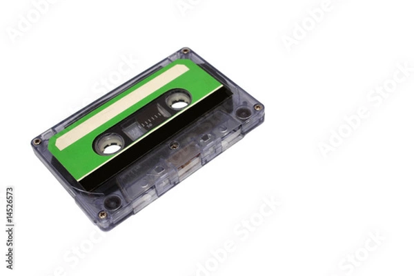 Obraz Compact Cassette isolated on white. Front right perspective view