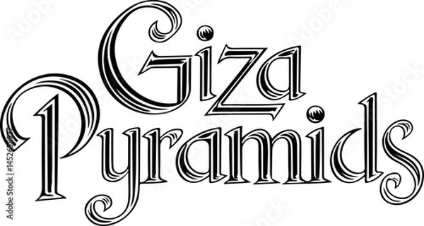 Fototapeta Giza Pyramids Elegant Text Design