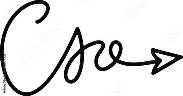 Fototapeta Swirling Arrow Handcrafted Vector Element