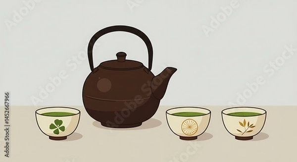 Fototapeta Tea Pot and Cups