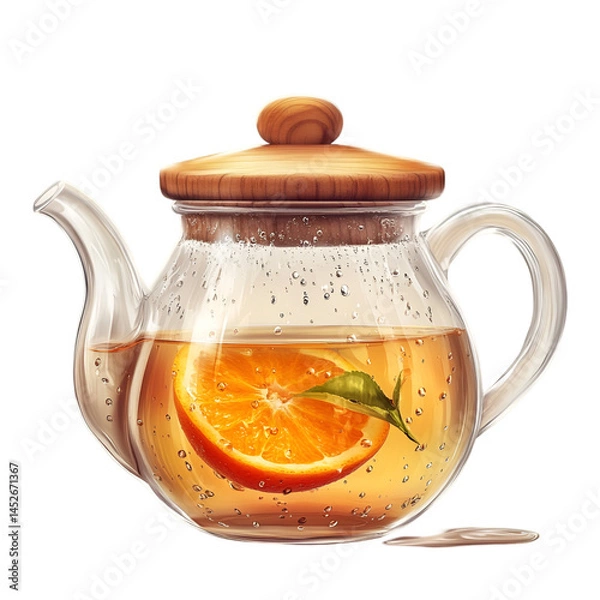 Fototapeta "Beautiful Ashland Signature Accents Teapot with Floral Design – Isolated on White Background | Premium AI-Generated Image. 
 English tea pot image, ornamental teapot with flowers, tea set decoration
